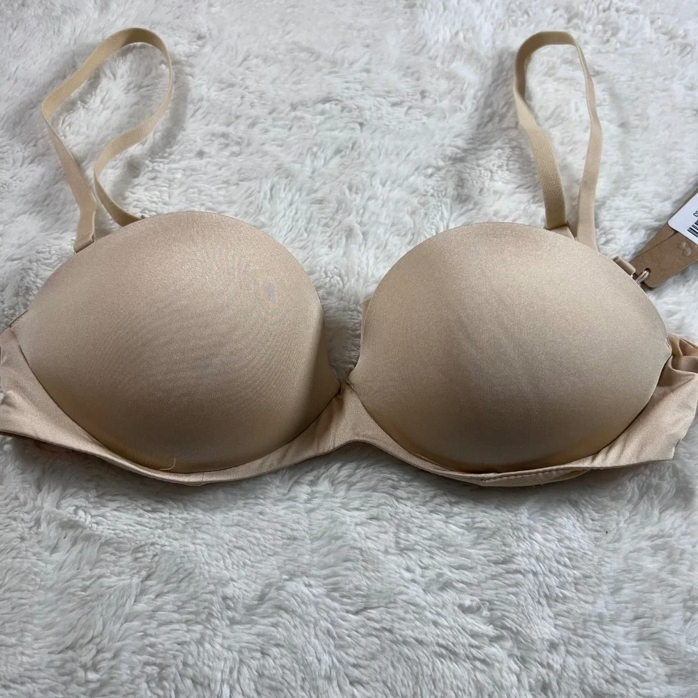 Skims Ultimate Push-Up Strapless Bra Sand Beige Multi-Way 32C BA-BAN-3208 NEW - Picture 3 of 11